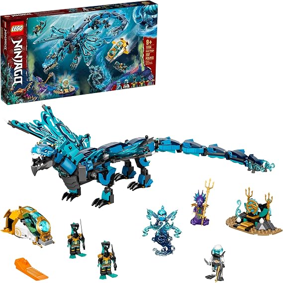 LEGO NINJAGO Water Dragon Toy, 71754 Building Set with 5 Minifigures and Weapons, Ninja Gifts for 9 Plus Years Old Kids, Boys & Girls