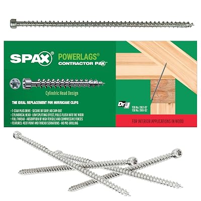 SPAX #14 x 6-14 Interior Cylindric Head Structural Wood Truss Rafter Screws Powerlags Torx T-Star Plus 50 EA Bit Included Heavy Duty