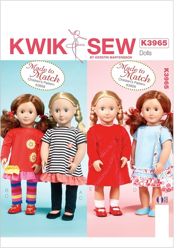 KWIK-SEW PATTERNS K3965 Clothes for 18-Inch Doll Sewing Template, One Size
