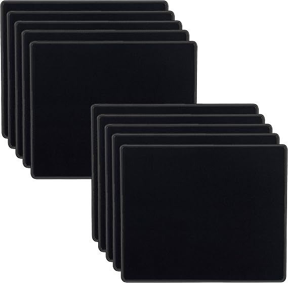SaiTech IT 10-Pack Mouse Pads Bulk, Stitched Edges, Non-Slip Base