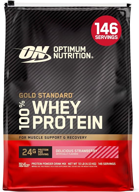 Optimum Nutrition Gold Standard 100% Whey Protein Powder, 4.53 kg