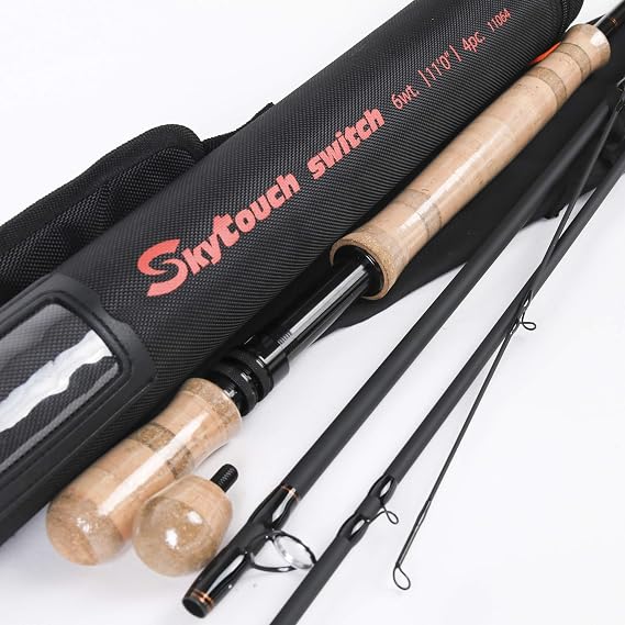 Maxcatch Skytouch Switch Spey Fly Rods, Two-Handed Fast Action Fly Fishing Rod with Cordura Tube