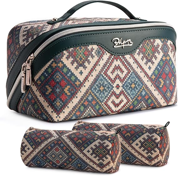 BOYATU Travel Makeup Bag Organizer: Boho Large Capacity Cosmetic Bag Sets