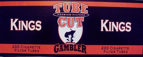 Tube Cut - Gambler Full Flavor RYO King Size Filter Tubes - 1 Box with 200 Tubes