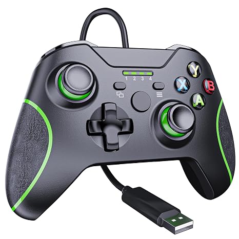 YAEYE Wired Controller for Xbox Series X|S, USB Gamepad with Dual Vibration, 3.5mm Audio Jack, Game Controller for Xbox One/One X|S Compatible with Windows 10/11 PC - Black