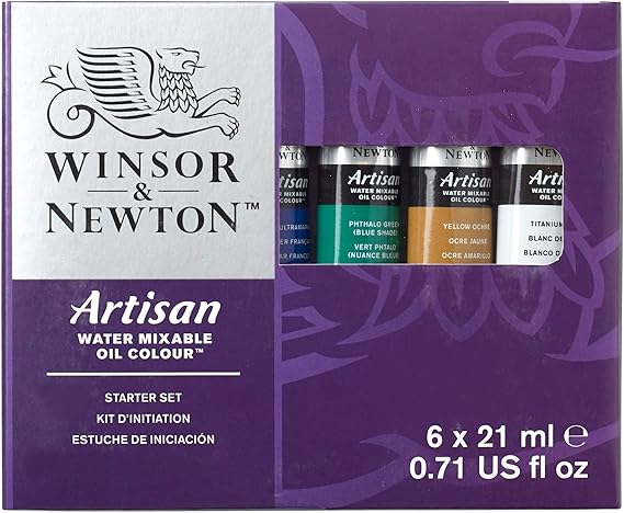 Winsor & Newton Artisan Water Mixable Oil Paint, Starter Set, 6 x 21ml