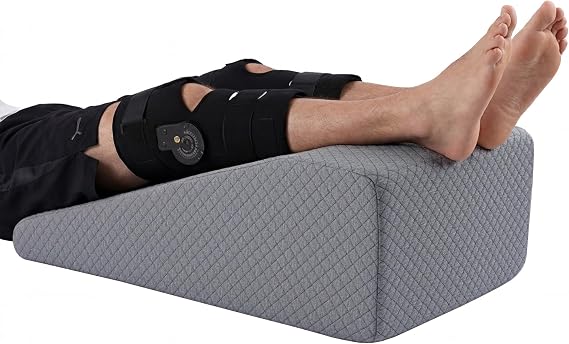 HOMBYS Leg Elevation Pillow for After Surgery, Knee Replacement & Recover, Wedge Pillow for Knee, Hip, Ankle Support, Home Recovery Equipment (Grey, 27in16in9in)