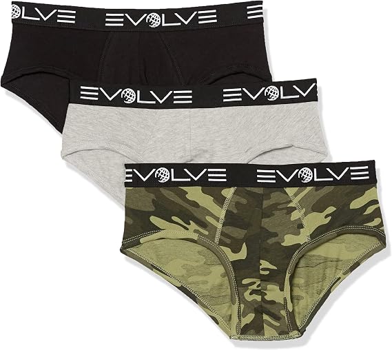 Evolve Men's Cotton Stretch 3 Pack No Show Briefs