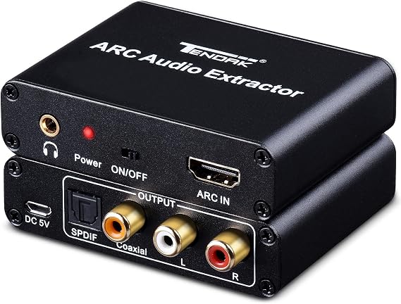 192KHz HDMI ARC Audio Extractor for HDTV Soundbar Speaker Amplifier | HDMI ARC Adapter with Optical TOSLINK SPDIF/Coaxial and 3.5mm L/R Stereo Audio Output, Digital to Analog Audio Converter