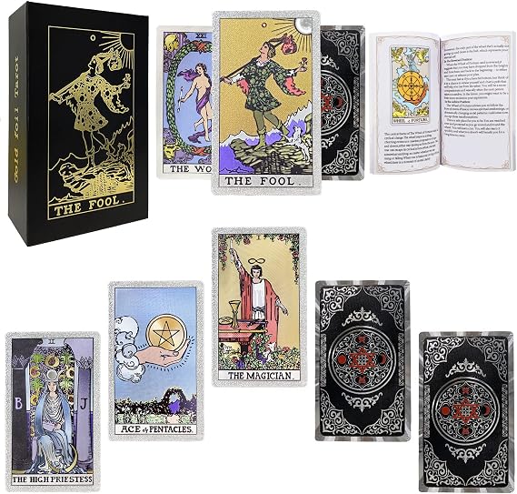 IXIGER Tarot Cards - 78 Classic Tarot Deck with Guide Book and Box, Gold Foil, Suitable for Divination and Fortune-Telling Games