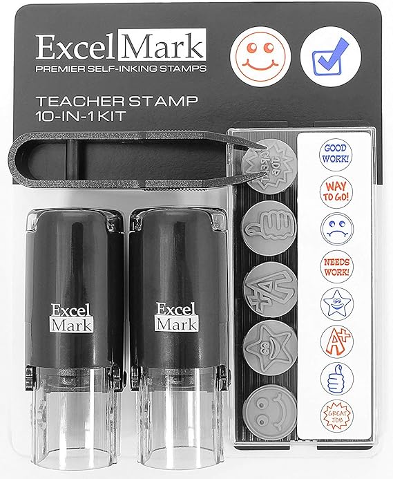 ExcelMark A17 Teacher Self-Inking Rubber Stamp Kit