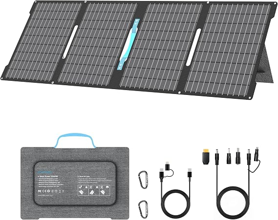 60W Portable Solar Panel, Folding Solar Panel with USB QC3.0 Fast Charging