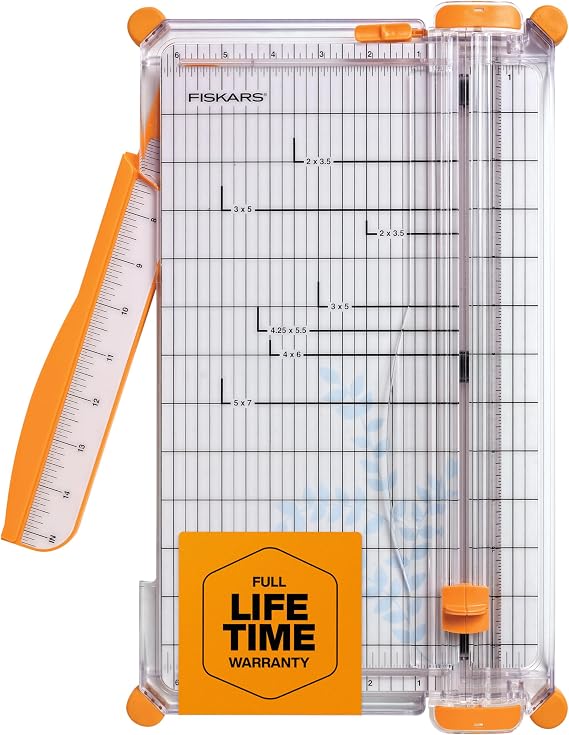 Fiskars SureCut Deluxe Paper Cutter, Precise Trimmer Tool, 12" Cut Length