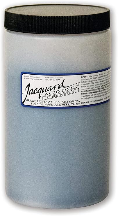 Jacquard Acid Dye 1lb Tub Brilliant Blue - Acid Dye for Wool, Silk, Alpaca, Feathers, Cosplay Wigs and Nylon - Powder Wool Dye for Full Coverage Dyeing - Vibrant Acid Silk Dye