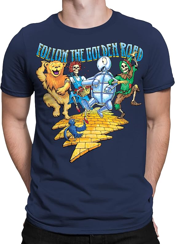 Liquid Blue Unisex Adult Grateful Dead Follow The Golden Road Short Sleeve T-Shirt