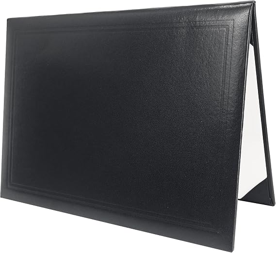 GraduatePro Certificate Holder A4 Diploma Cover Document Padded Graduation University Paper Smooth Black 1pcs