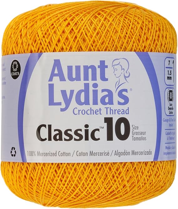 Aunt Lydia'S Classic Crochet Thread Size 10-Goldenrod (3-Pack)