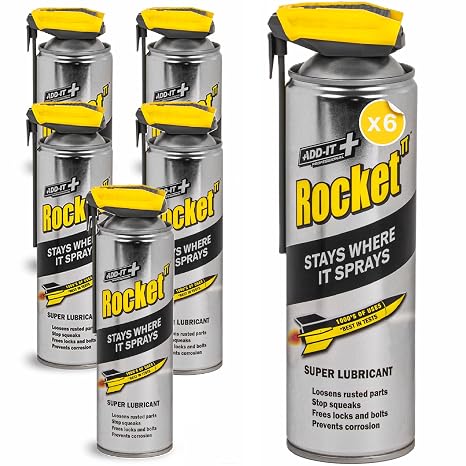 Multi-Purpose Lubricant Spray, 15.2 Fl Oz (Pack of 6) Penetrating Oil & Anti-Corrosion Spray for Rusted Bolts, Tools, Bikes & Garden Equipment, Water-Resistant Protective Coating