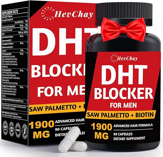 DHT Blocker for Men with Saw Palmetto & Biotin 10000mcg, 90 Capsules