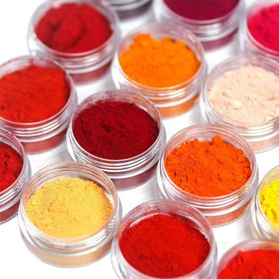 Iron Oxide Pigment Sampler Kit - 16 Unique Colors Matte Pigment Powder for Soap, Candle Making, Resin, Makeup, Lotion, Lip Balm, DIY Crafts, Cosmetics (Red Warm Kit)