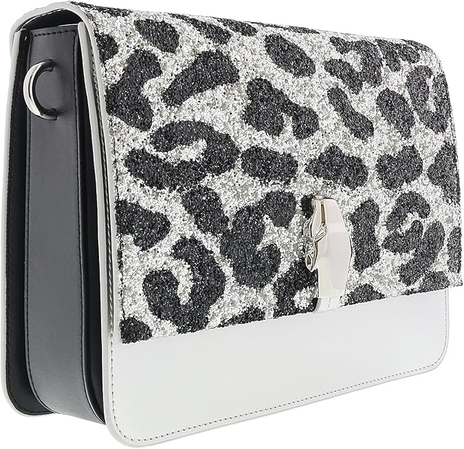 ROBERTO CAVALLI Class Milano Rmx 00 Silver/Black Large Shoulder Bag