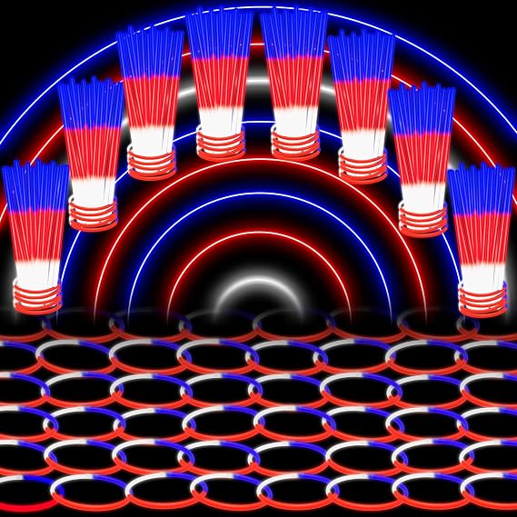 Glow Sticks Bulk 4th of July Party Favors 50 Pack 8" Glow Necklace Bracelet | Red White Blue Glow in the Dark Party Supplies Neon Party Decorations for Kids Adults Patriotic Fourth of July Accessories