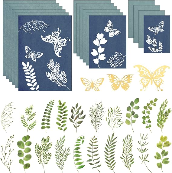 Mwoot 16 Pieces Cyanotype Paper Kit for Kids, Adults and Beginners, Solar Drawing with Cyanotype Materials for Arts, Crafts, DIY Projects and Wall Art Decoration