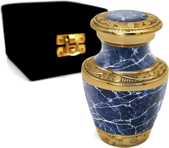 Marble Elegance Keepsake Urns for Human Ashes with Velvet Gift Box for Cremation Keepsakes for Ashes - Small Cremation Urn and Small Keepsake Urn