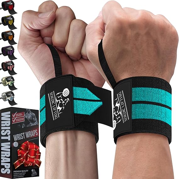 Wrist Wraps for Weightlifting with Thumb Loop (1 Pair) - Nordic Lifting