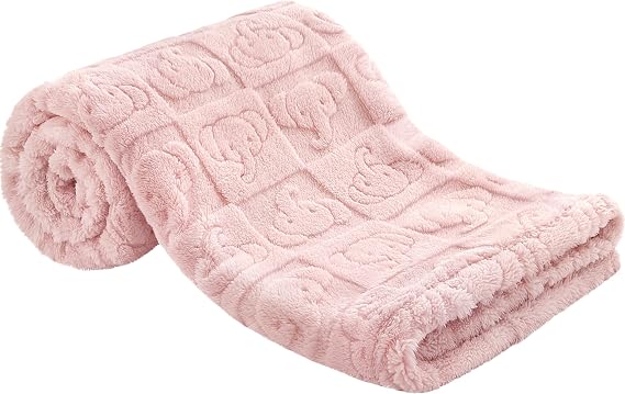 Pro Goleem Elephant Baby Fleece Blanket, Baby Blanket for Girls, 30" x 40" Soft Crib & Stroller Blanket for Newborns and Toddlers, (Pink)