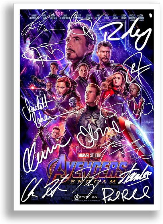 Mounted Gifts Avengers: Endgame Movie Cast Signed A4 Poster Photo Print Framed Autograph Gift 2019 Film Mark Ruffalo Jeremy Renner (A3 Poster Only)