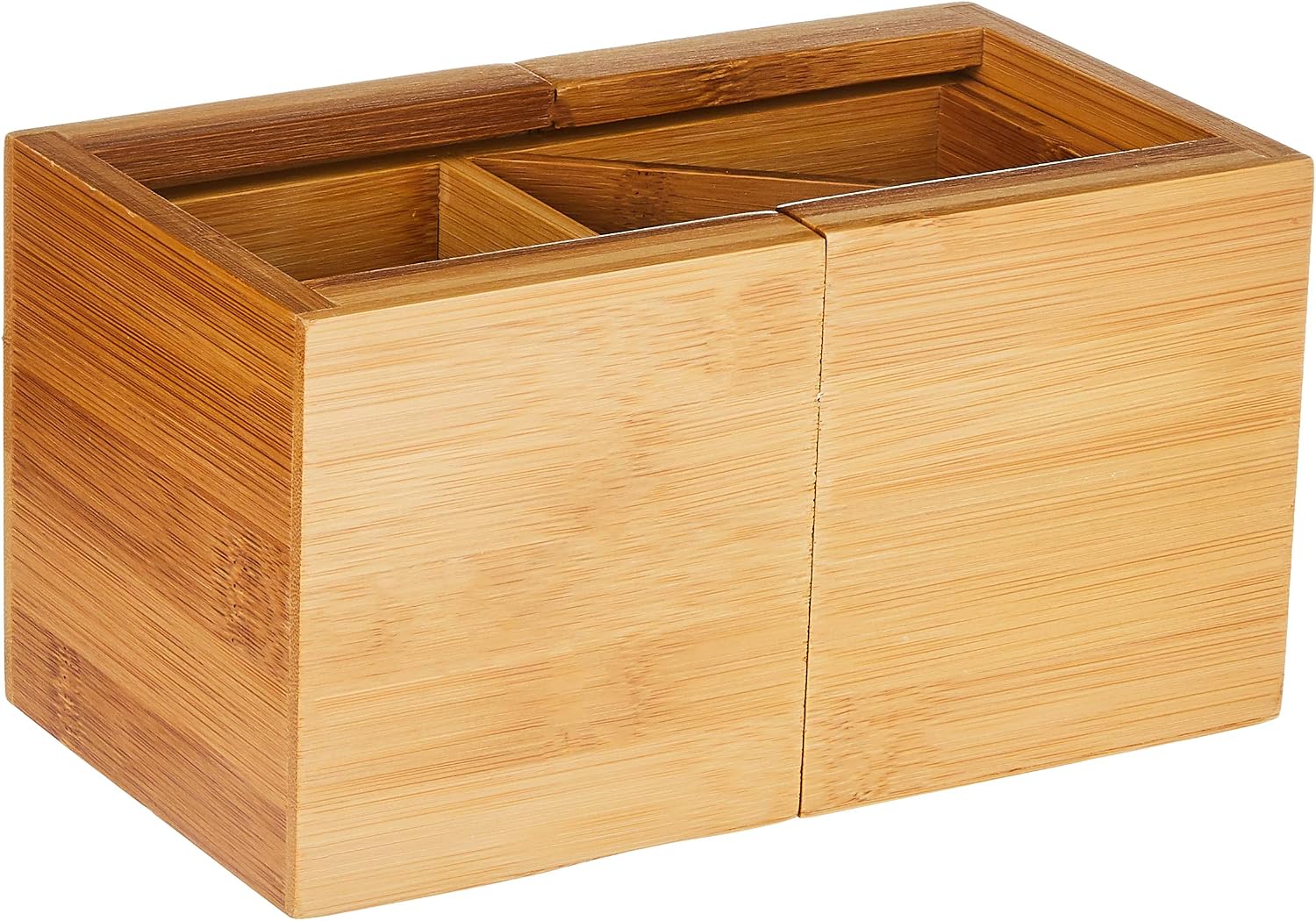 Lipper International 808 Bamboo Wood 2-Slot Office Supply Desk Organizer, 10 3/4" x 4 1/8" x 6"