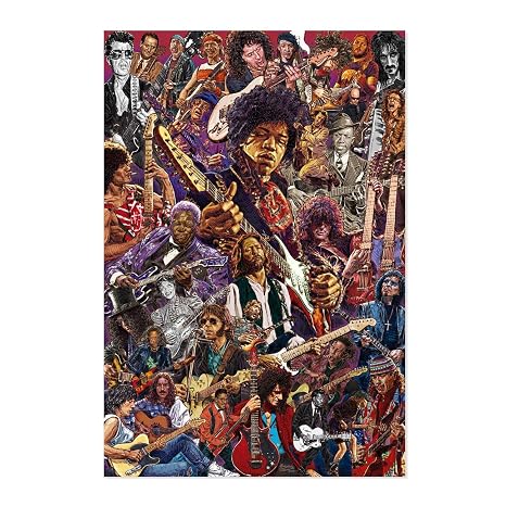 Grupo Erik Poster Legendary Guitarists Sanat Baskısı - Dekorasyon Oturma Odası veya Yatak Odası Dekorasyonu - Dekorasyon Odası - Boyut 61 x 91 - Resmi Lisans