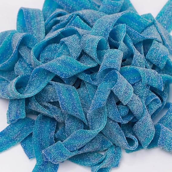 Sour Belts Candy - Blueberry Candy Sour Strips - 1.3 Lb Sour Candy Bulk - Super Sour Tape Candy - Sour Strips Candy - Peanut Free - Great as Movie Theater Candies for Kids