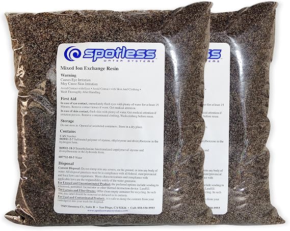 CR Spotless R2-20 Refill Resin Spot Free Rinse for Cars, RVs & Boats - Works with All Deionized Water Systems - Long-Lasting DI Resin for Water Deionizer Refills 20" Cartridges