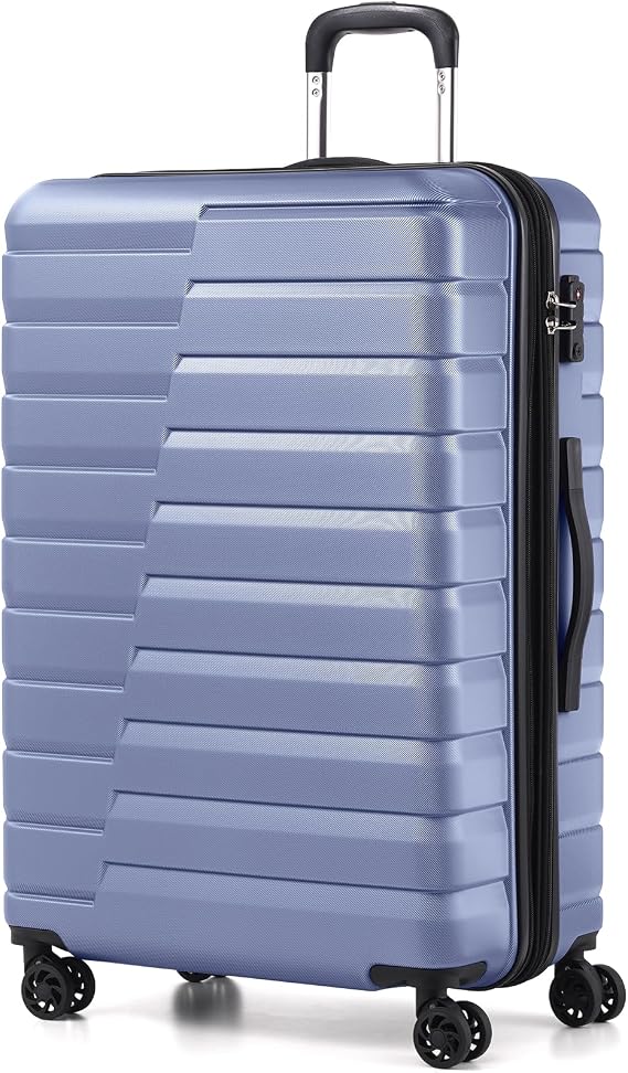 Coolife Lightweight Luggage with TSA Lock,Large Checked Blue