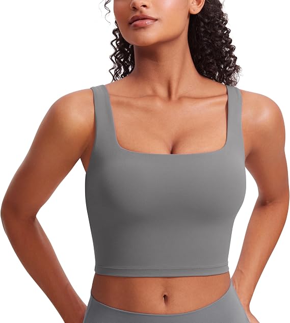 CRZ YOGA Butterluxe Square Neck Crop Tank Top
