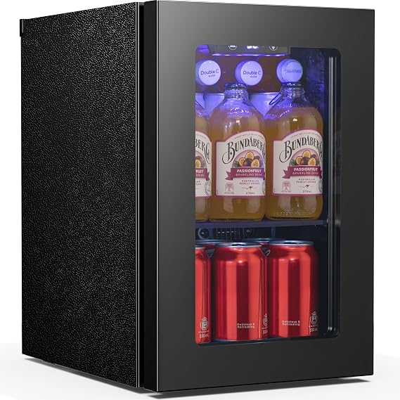 Antarctic Star 18L 24 Can Mini Fridge,Beverage Refrigerator with Quiet Compressor LED Light,Small Cooler with Electronic Temperature Control for HomeOfficeDormBar.