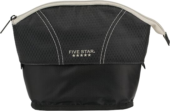 Five Star Pencil Pouch, Pen Case, Quick View Expandable Zipper Pouch, Storage Organizer for School Supplies Earbuds Chargers Cables Makeup, Black/Grey (507610A-ECM)
