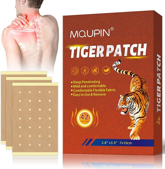 42PCS Tiger Patch, Chinese Tiger Back Heat Patches Ultra Strength for Muscle Joint of Knee Shoulder and Neck
