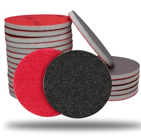 20 PCS 3 Inch Hook and Loop Sanding Sponge Discs 400-3000 Grit Wet Dry Sanding Pads, Foam Sandpaper for Random Orbital Sander, Curved Surface Large-Area Sanding Polishing for Metal Wood Auto (3 Inch)