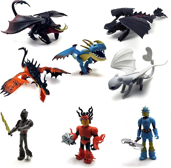Toysvill Vikings & Dragon Collection Toys Action Figures Set 8 PCS