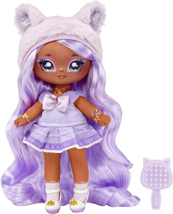 Na! Na! Na! SurpriseSweetest GemsTM Juno Summers 7.5" Fashion Doll Light Amethyst Birthstone Inspired with Lavender Hair, Purple Dress & Brush,Poseable,Great Toy Gift Girls Boys Ages 5 6 7 8+ Years