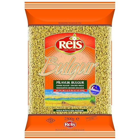 Reis Coarse Bulgur Wheat, Cereal Bag for Pilaf, Meal & Soups, 5.5lbs | Stone Milled Whole Grain, Healthy Pantry Staples, Turkish Grocery Food, High Fiber & Protein, Non-GMO, Bulgar, Vegan, Halal