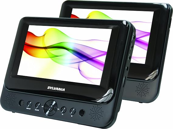 Sylvania SDVD8738 7 Inch Dual Screen Portable DVD Player