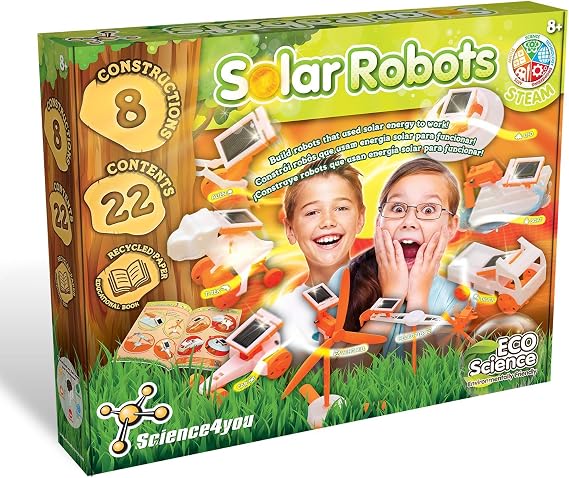 Science4you Solar Robots Construction Kit for Kids 8+ Years - Mechanics Laboratory with 8 Interactive Robots, Robotics and Solar Building Kit for Children 8 Years