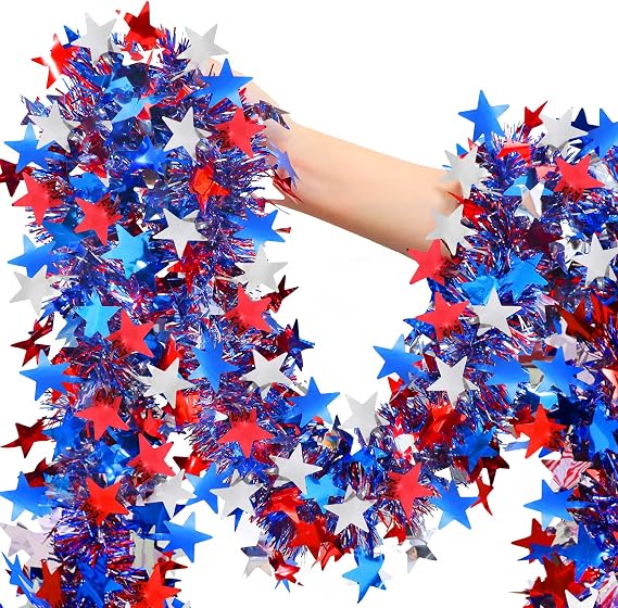 LOLStar 26.25ft 4th of July Garland, 4th of July Decorations