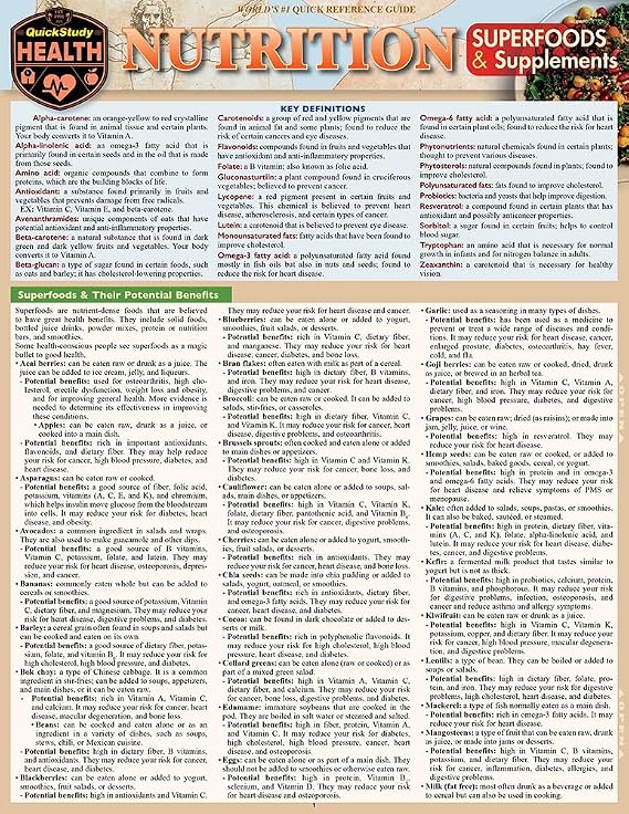 Nutrition - Superfoods & Supplements: QuickStudy Laminated Reference Guide