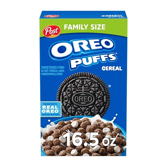 Post OREO PUFFS Chocolate Breakfast Cereal, 16.5 oz box
