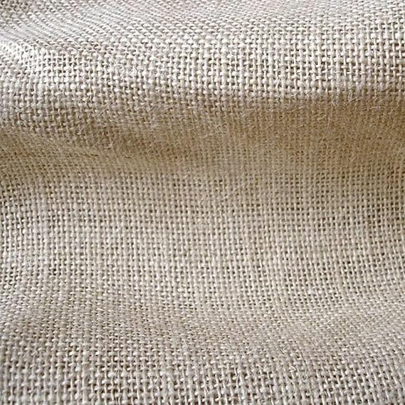 Fabric Mart Direct Light Beige Burlap Fabric By The Metre, 14 Continuous Metres 130 cm Width Solid Color Beige Wholesale Polyester Upholstery Fabric for Curtains Bridal Dress Drapes Cushion Covers
